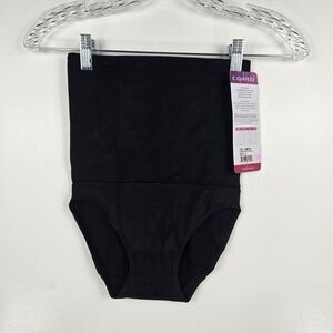 Curveez CUR3739 Size Medium Black Signature Control High Waist Brief Firm NWT